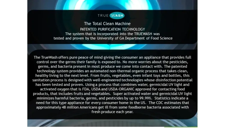 TrueWash patented purification technology